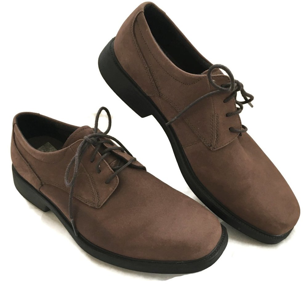 Bostonian Men Oxford Shoe 10D US 42.5 EU Brown Nubuck Leather Soft Comfort Sole
